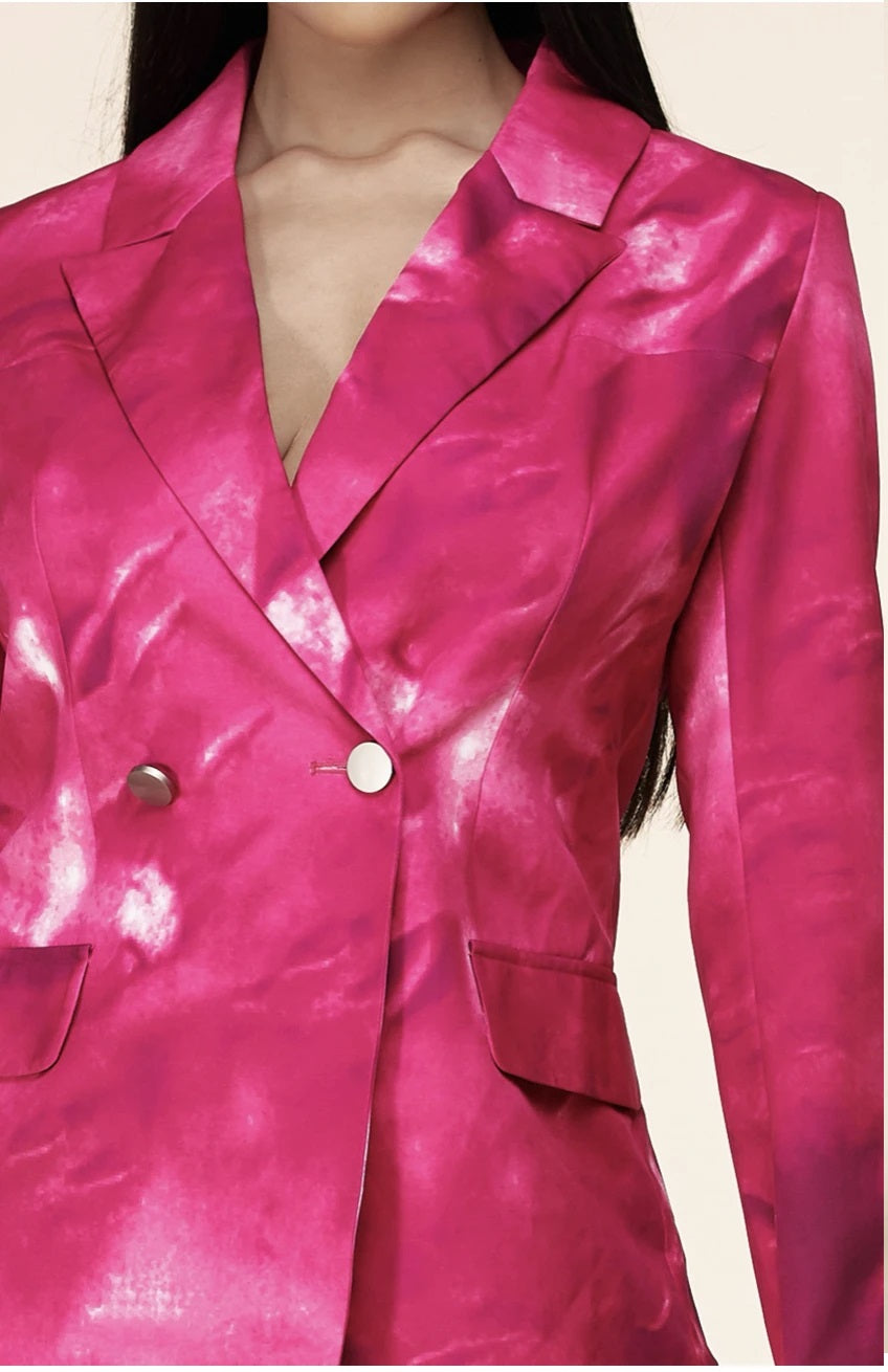 Pink Mix & Match Two Piece Tailored Pant Suit - steven wick