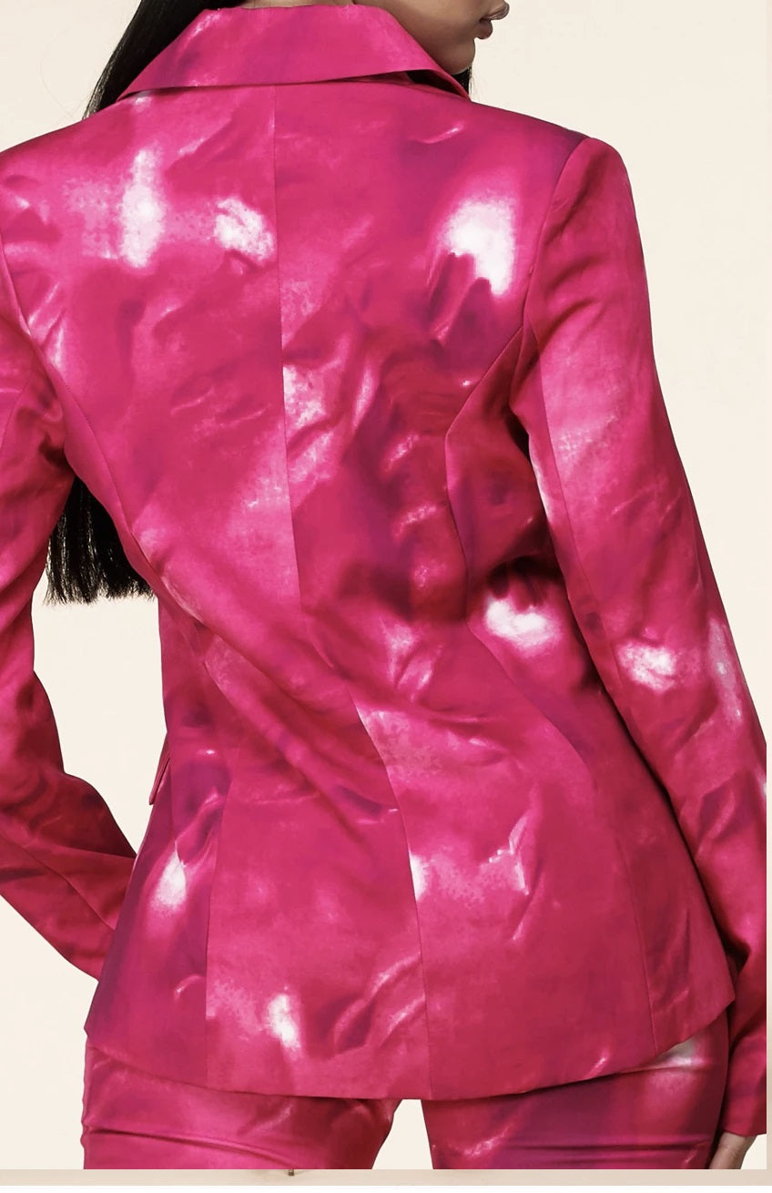 Pink Mix & Match Two Piece Tailored Pant Suit - steven wick