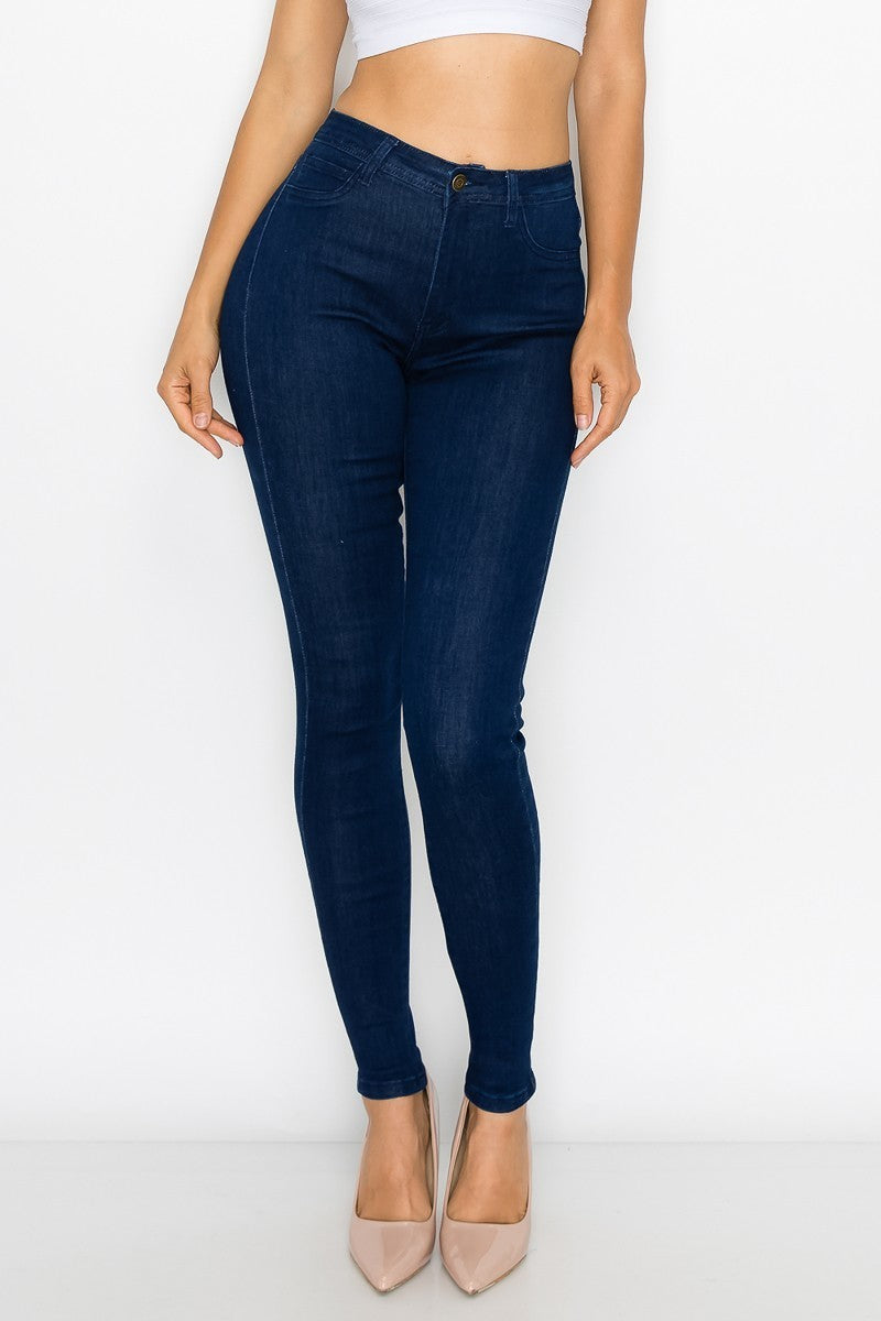 Blue Denim High-Waist Skinny Jeans - steven wick