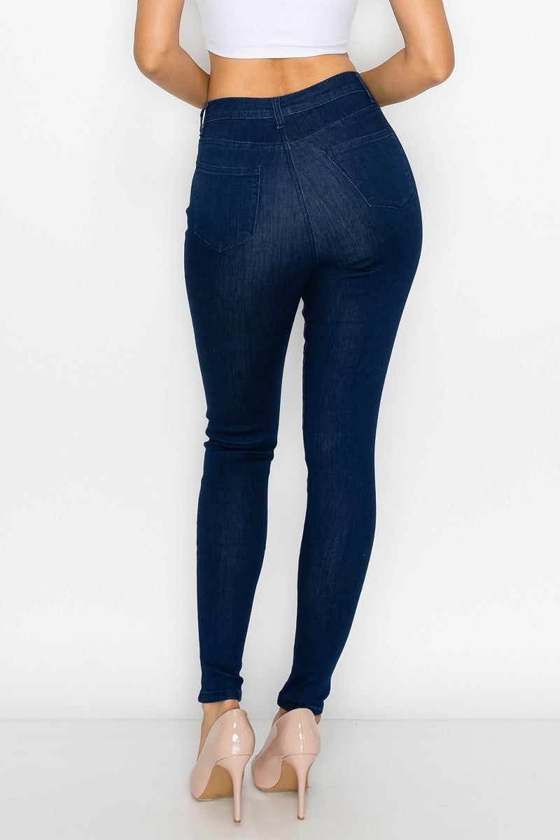 Blue Denim High-Waist Skinny Jeans - steven wick