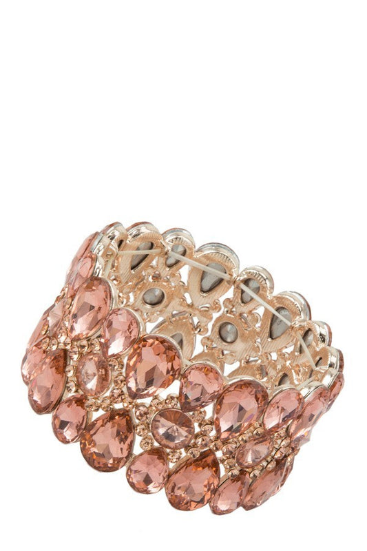 Women's Multiple Crystal Linked Stretch Bracelet - steven wick