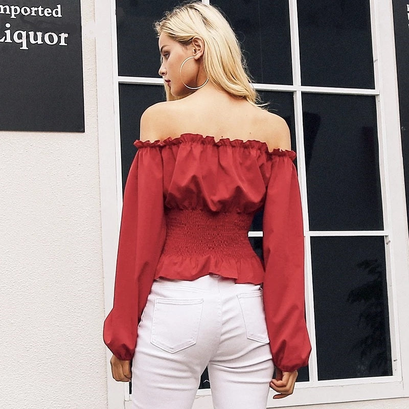 Off Shoulder Lace-Up Corset Top - steven wick