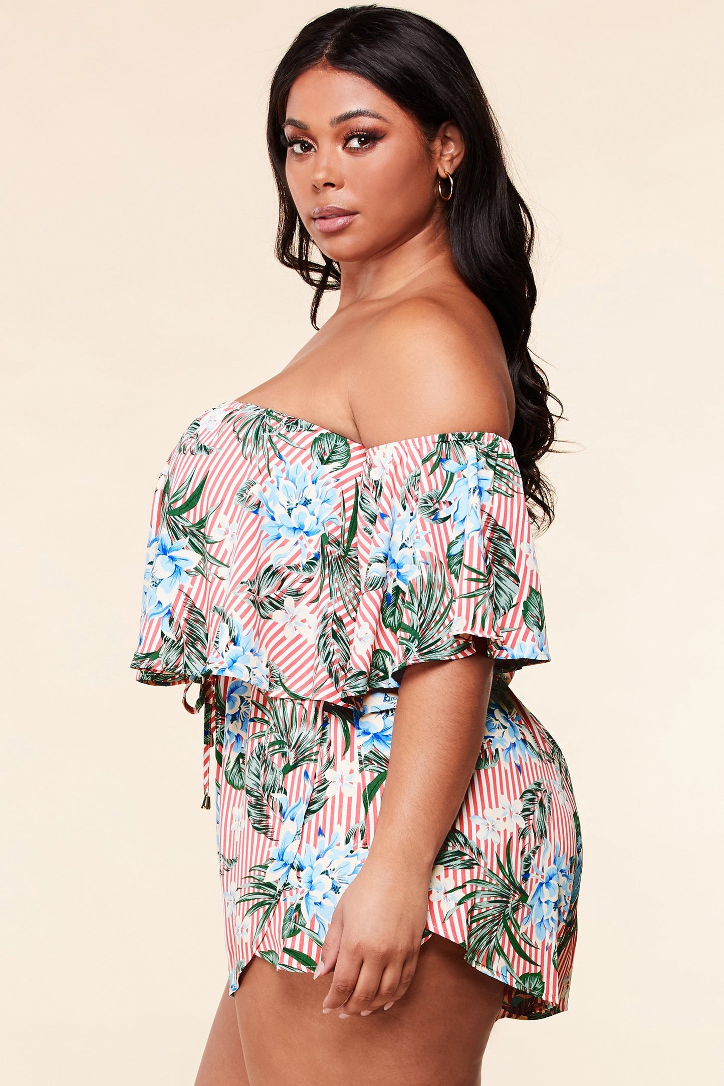 Olivia Floral Print Mini Romper - steven wick