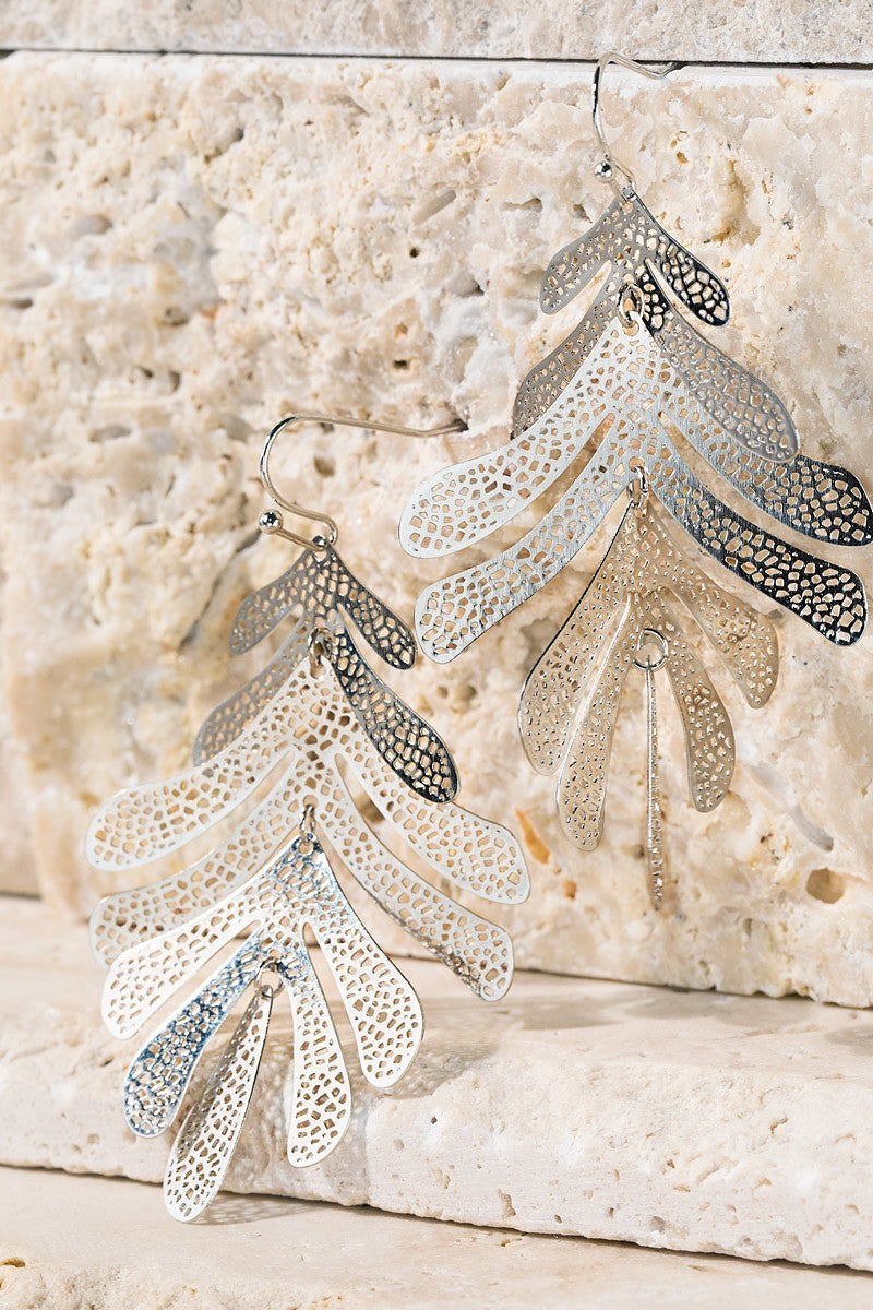 Coral Reef Dangle Hook Earrings - steven wick