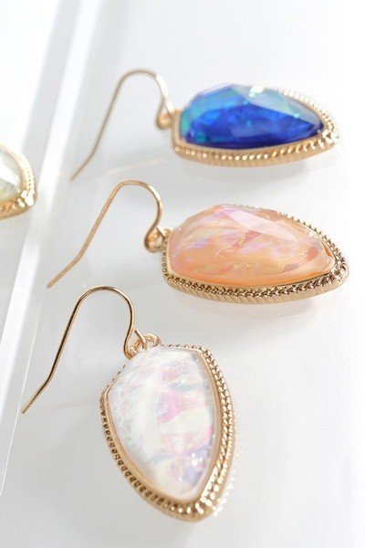 Acetate Marquee Shape Fish Hook Earrings - steven wick