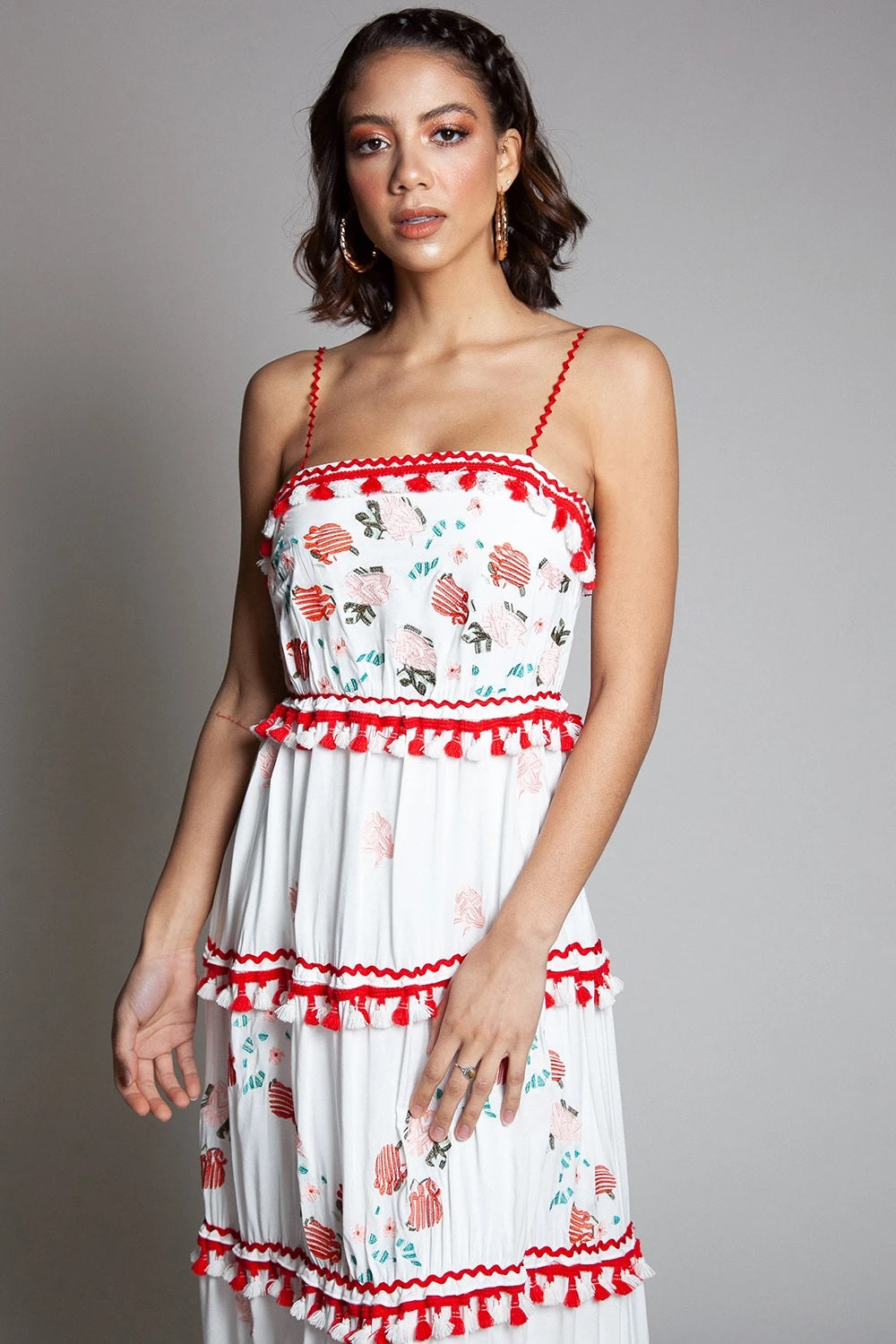 Floral Embroidered Sleeveless Floral Print Maxi Dress - steven wick