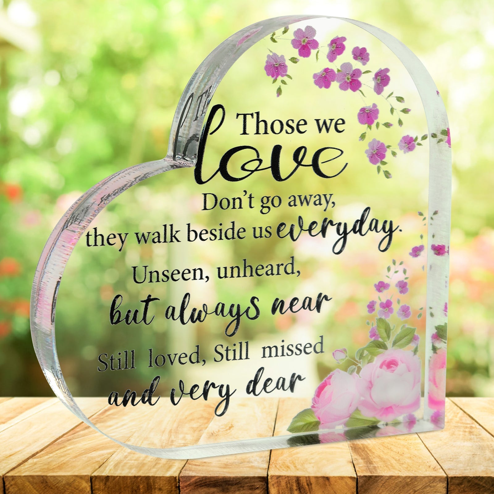 Memorial Heart With Gift Box - Acrylic Floral Design - steven wick