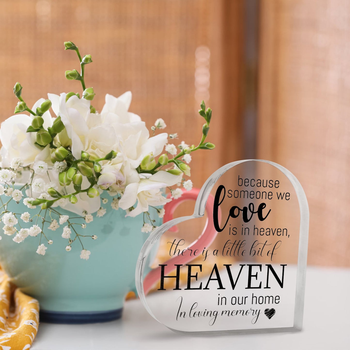 Memorial Heart With Gift Box - Acrylic Heaven In Our Home - steven wick