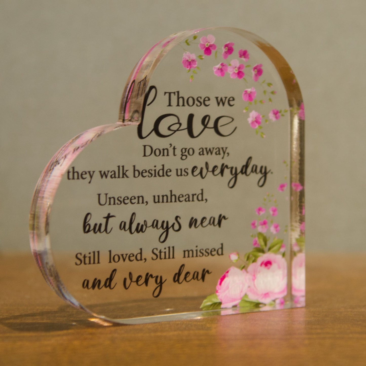 Memorial Heart With Gift Box - Acrylic Floral Design
