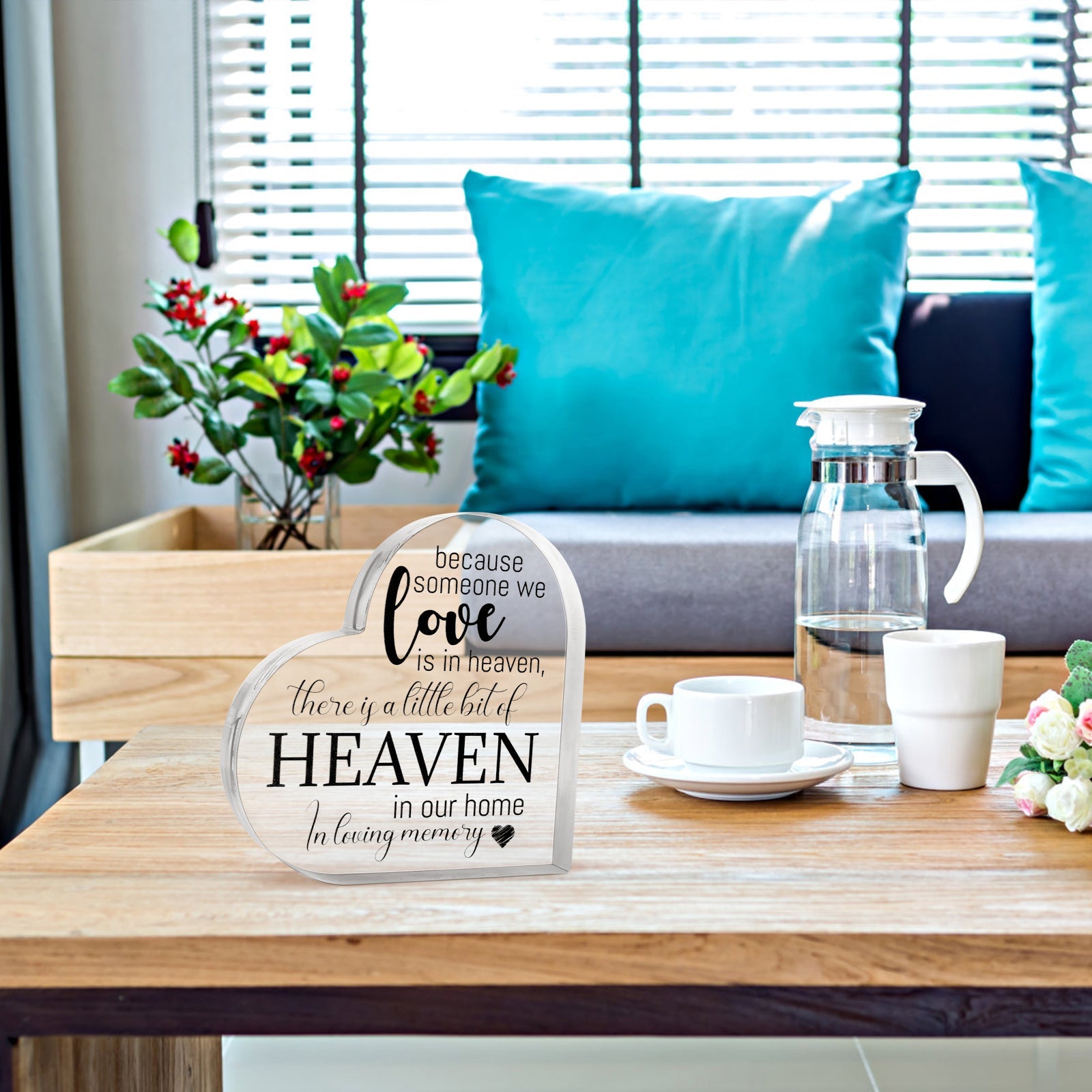 Memorial Heart With Gift Box - Acrylic Heaven In Our Home - steven wick