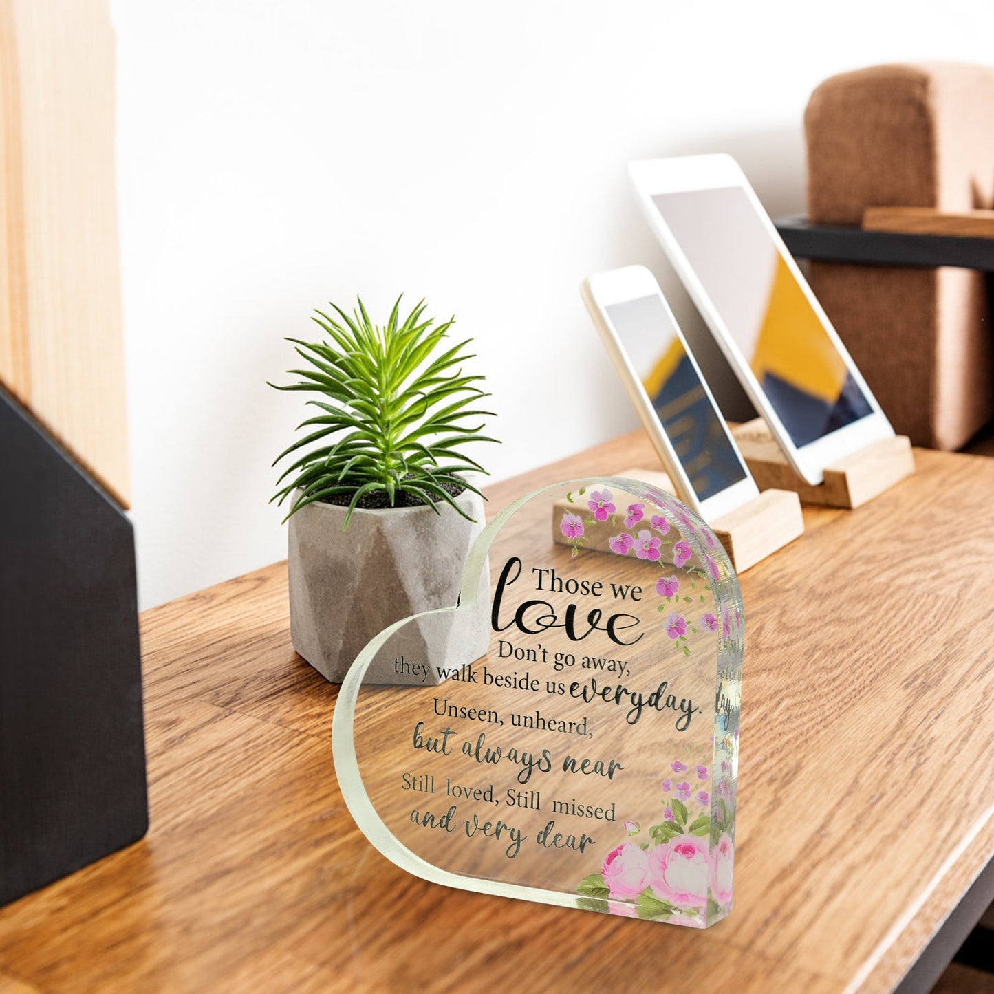 Memorial Heart With Gift Box - Acrylic Floral Design - steven wick