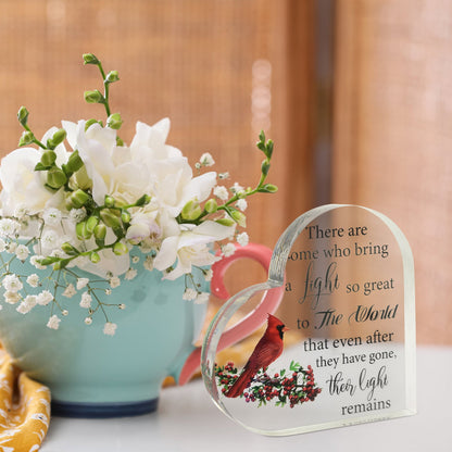 Memorial Heart With Gift Box - Acrylic Cardinal Bird - steven wick