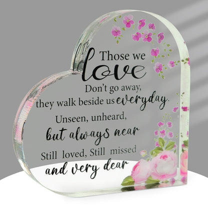 Memorial Heart With Gift Box - Acrylic Floral Design - steven wick