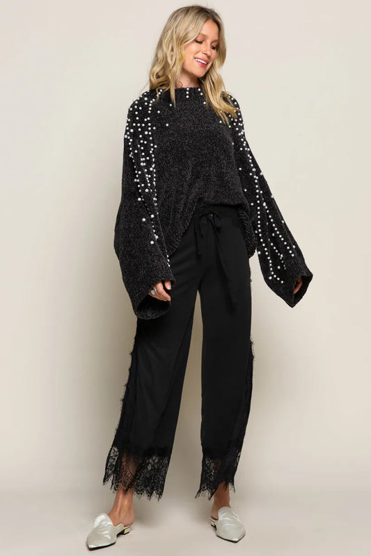 Oversized Pearl Embellished Sweater - steven wick