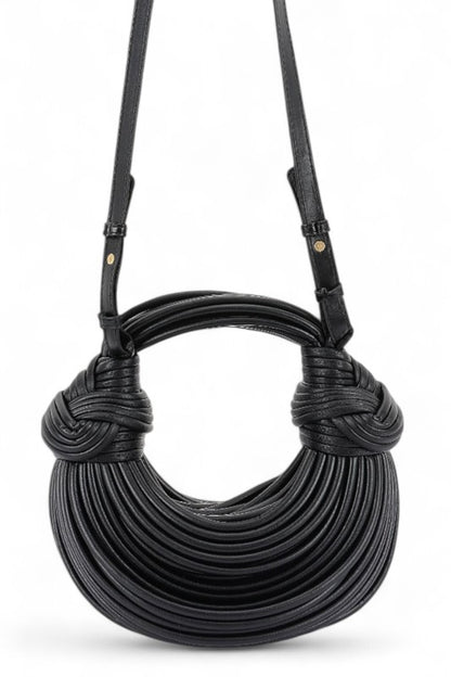 Faux Leather String Rope Top Handle Swing Bag - steven wick