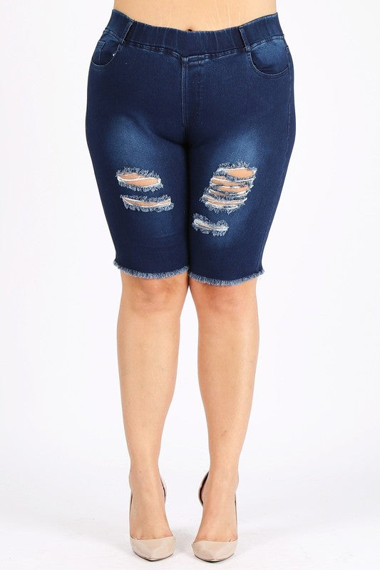 4X/5X-5X/6X Plus Size Jeggings Bermuda Pants - steven wick