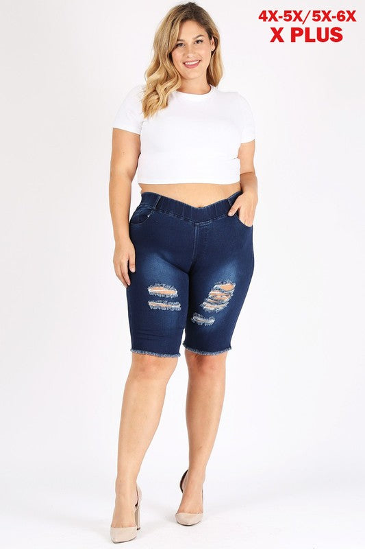 4X/5X-5X/6X Plus Size Jeggings Bermuda Pants - steven wick
