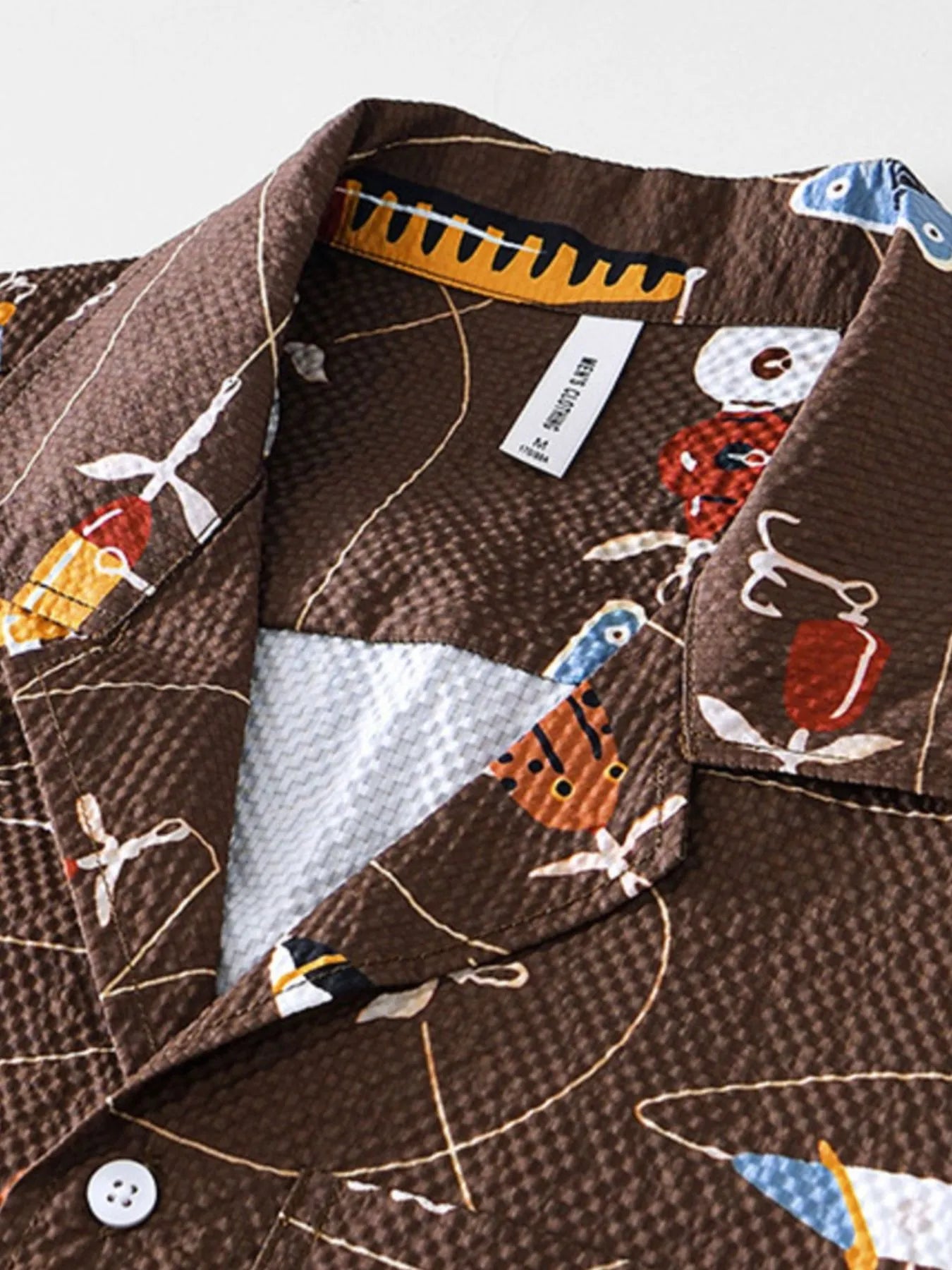 Men's Printed Button Up Short Sleeve Shirt - steven wick