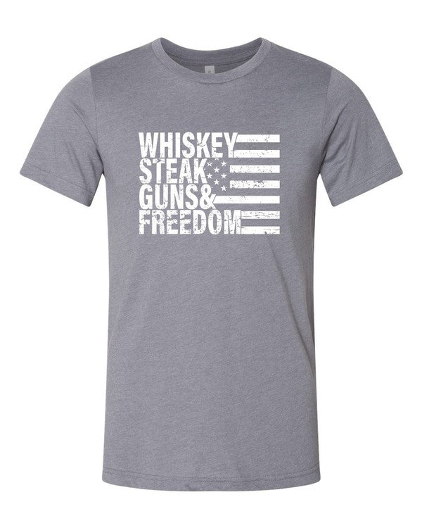 Whiskey Steak Guns &amp; Freedom Tee - steven wick
