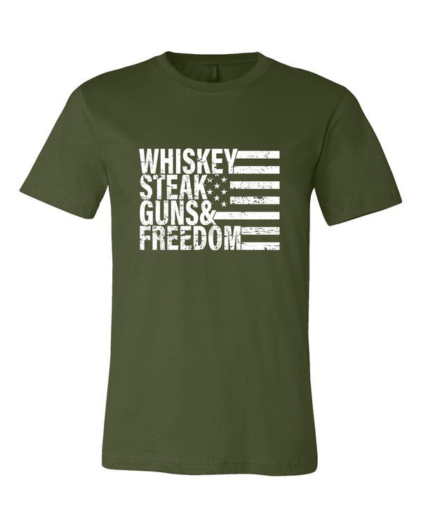 Whiskey Steak Guns &amp; Freedom Tee - steven wick