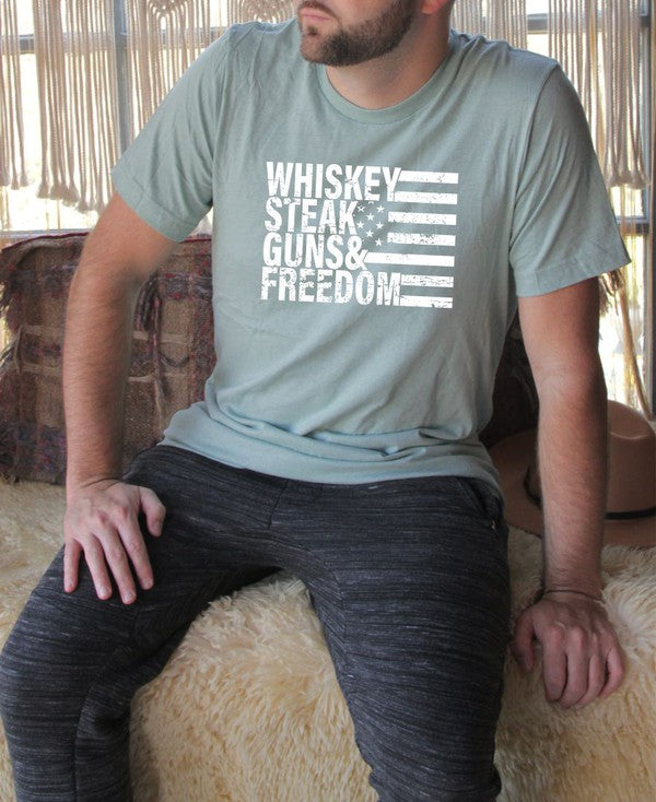 Whiskey Steak Guns &amp; Freedom Tee - steven wick