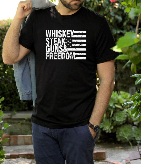 Whiskey Steak Guns &amp; Freedom Tee - steven wick