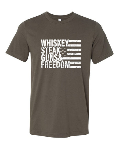 Whiskey Steak Guns &amp; Freedom Tee - steven wick