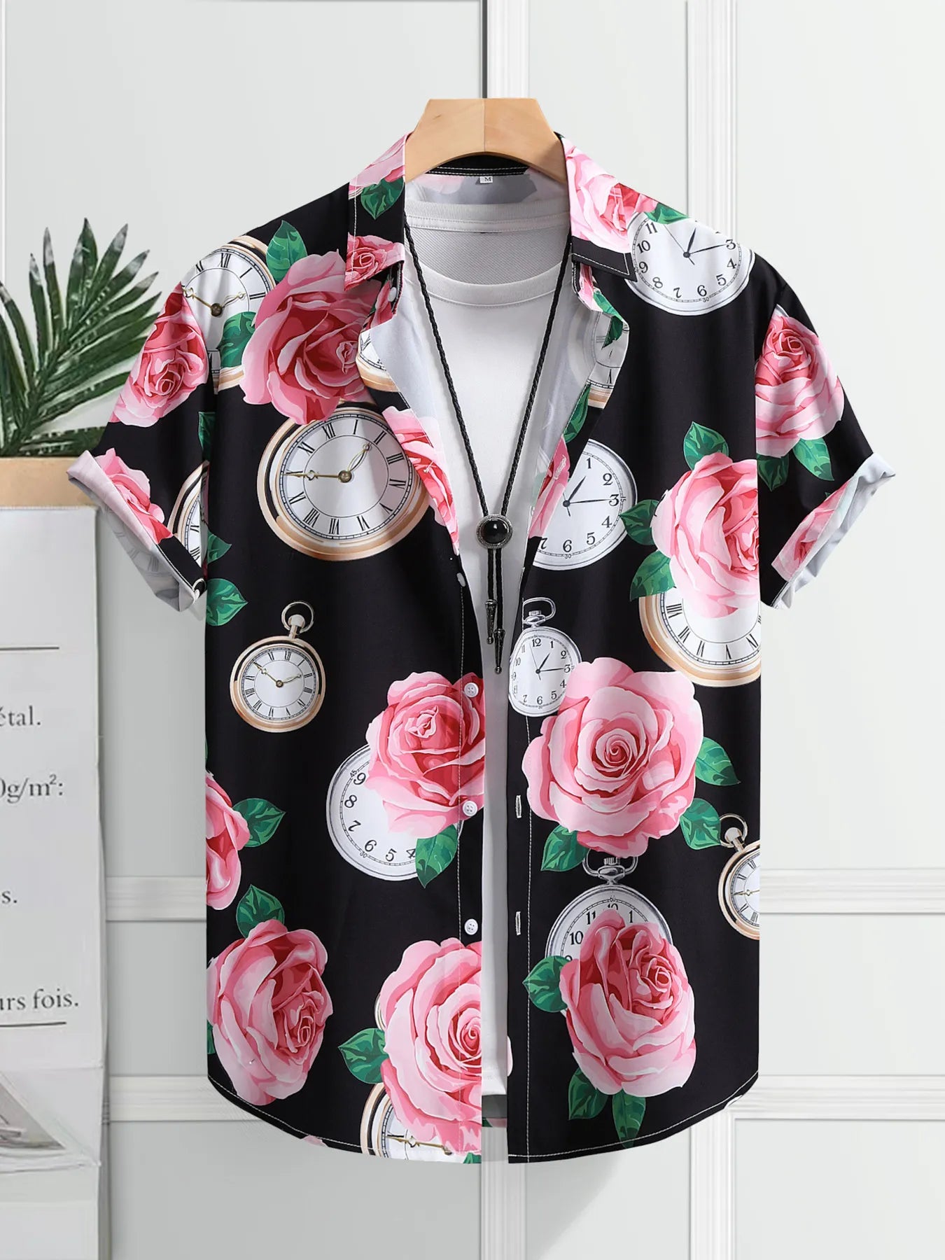 Men's Printed Button Up Short Sleeve Shirt - steven wick