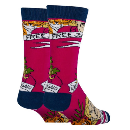 Free Joe - Men's Cotton Crew Funny Socks - steven wick