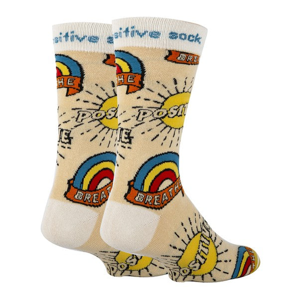 Positive - Men's Cotton Crew Funny Socks - steven wick