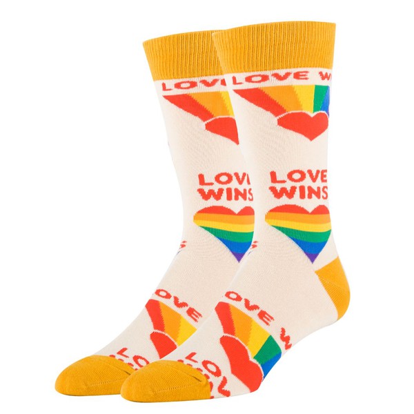 Love Wins - Men's Cotton Crew Funny Socks - steven wick