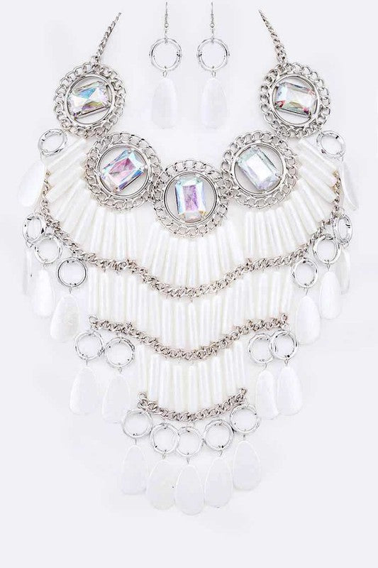 Crystal Statement Head Turner Necklace Set - steven wick