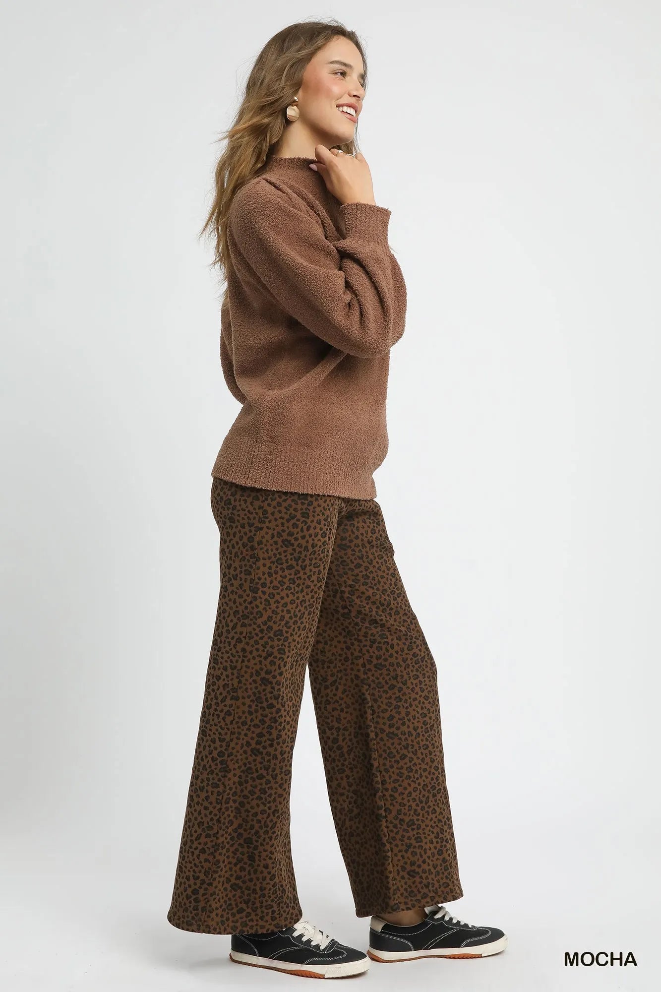 Umgee Textured Long Sleeve Sweater with Ribbed Trim - steven wick
