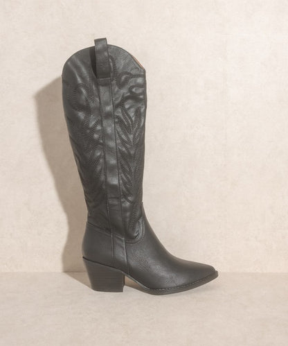 Western Cowboy Embroidered Stitched Tall Boot - steven wick