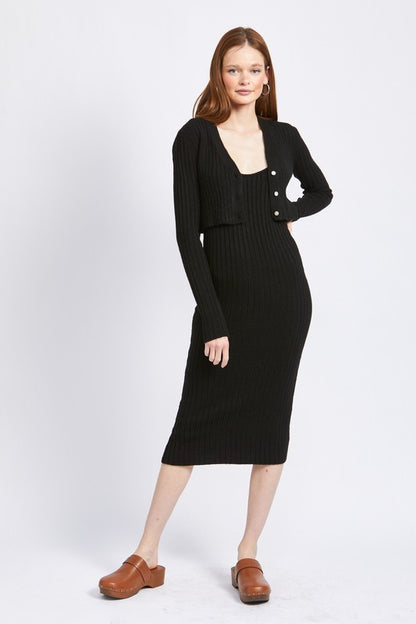 Long-sleeved Button Down Cropped Rib Cardigan - steven wick