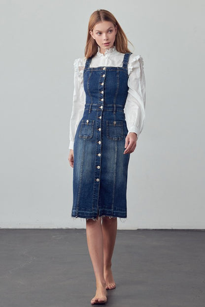 SUSPENDERS DENIM SKIRT - steven wick