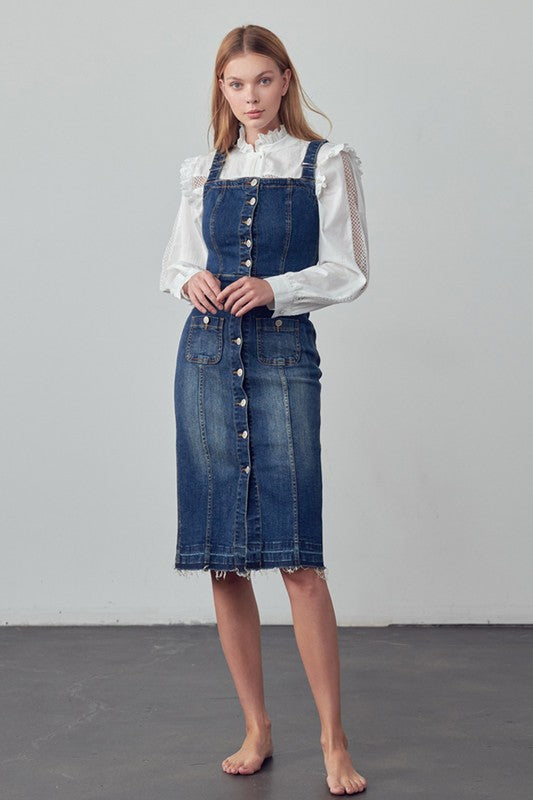 SUSPENDERS DENIM SKIRT - steven wick