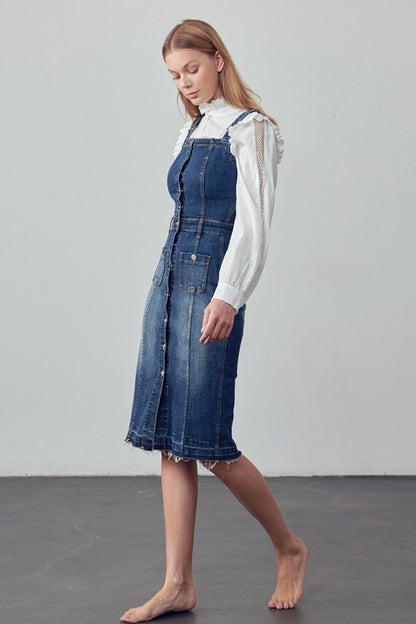 SUSPENDERS DENIM SKIRT - steven wick