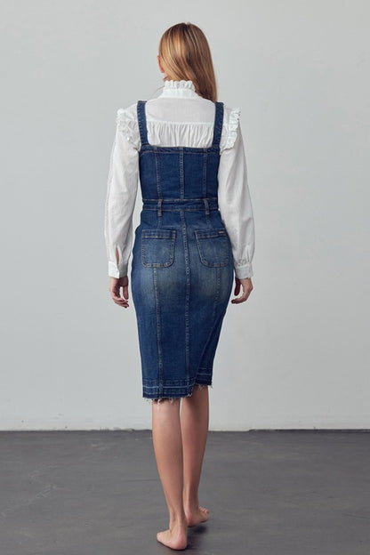 SUSPENDERS DENIM SKIRT - steven wick