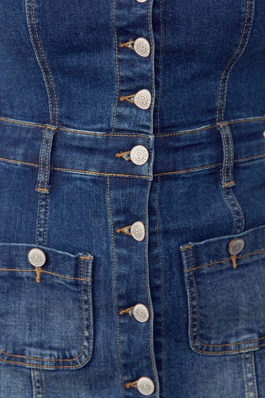 SUSPENDERS DENIM SKIRT - steven wick