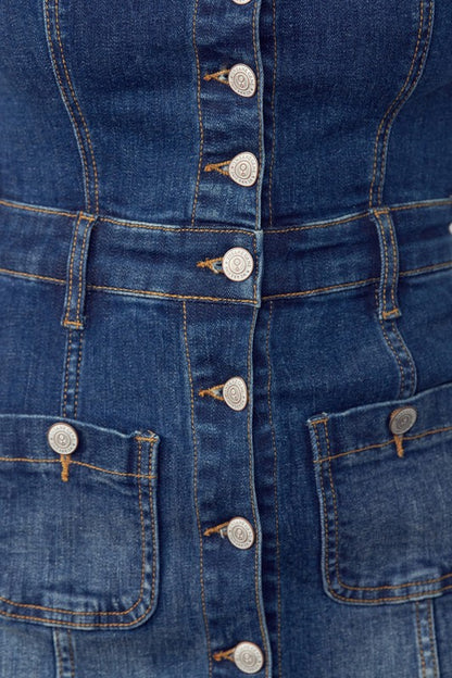 SUSPENDERS DENIM SKIRT - steven wick