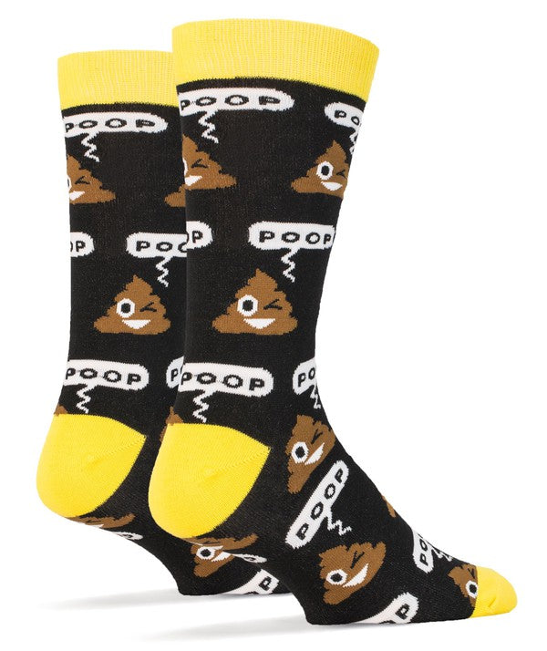 Poop - Men's Emoji Cotton Crew Funny Socks - steven wick