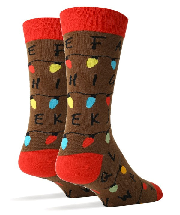 Stranger - Men's Christmas Cotton Crew Funny Socks - steven wick