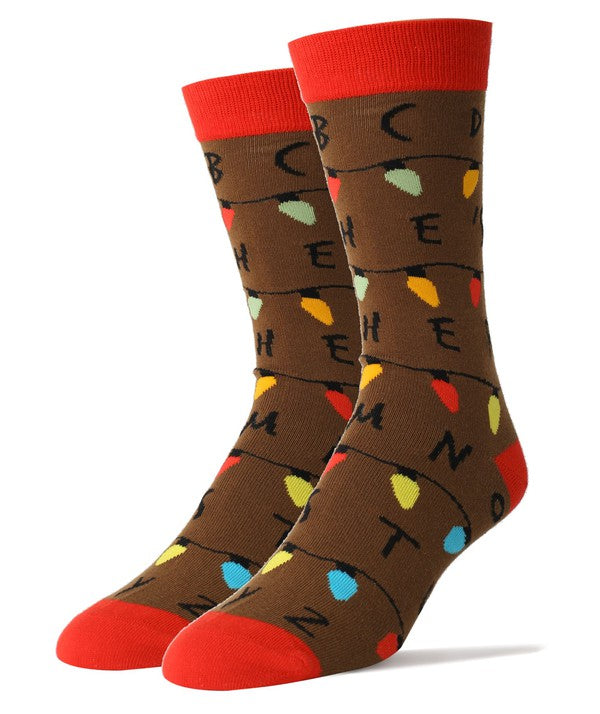 Stranger - Men's Christmas Cotton Crew Funny Socks - steven wick