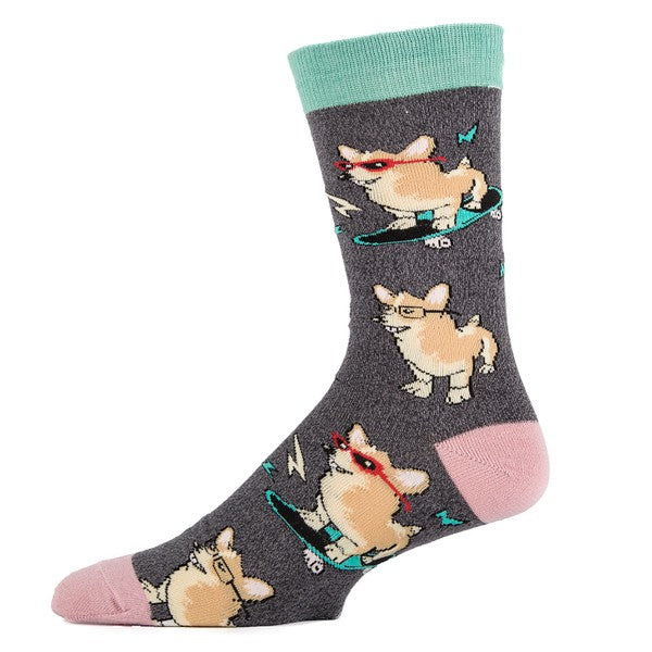 Corgi Boi - Men's Cotton Crew Funny Socks - steven wick