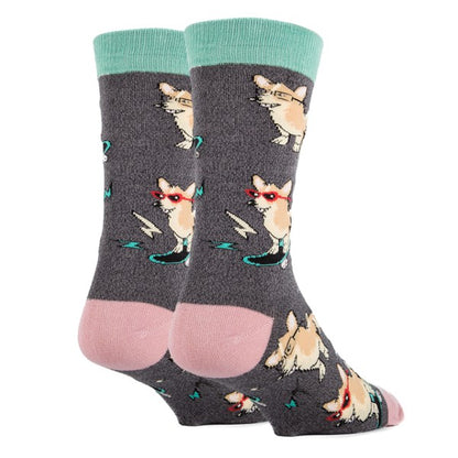 Corgi Boi - Men's Cotton Crew Funny Socks - steven wick