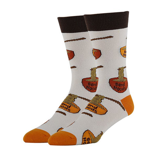 Send Noods - Men's Cotton Crew Funny Socks - steven wick