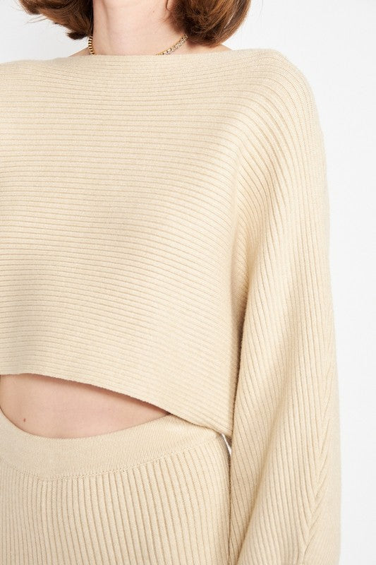 Dolman Sleeve Cropped Sweater - steven wick