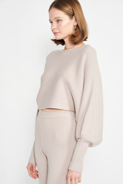 Dolman Sleeve Cropped Sweater - steven wick