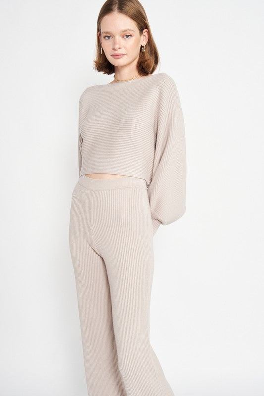 Dolman Sleeve Cropped Sweater - steven wick
